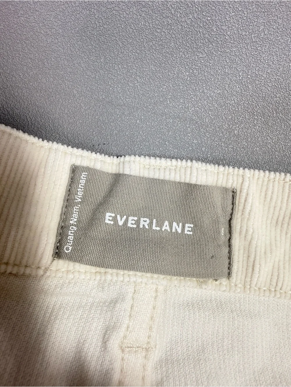 Everlane Way High Cream Corduroy Gardner Wide-Leg Pants
